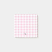 Benutzerdefinierte Namens-Post-it-Notizen Gingham- Post-it Klebezettel (Vorderseite)