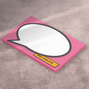 Benutzerdefinierte Namens-Sprechblase Spaß Comic B Post-it Klebezettel