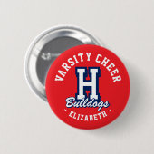 Benutzerdefinierte Namens-University-Cheer-Pin, Sc Button (Vorne & Hinten)