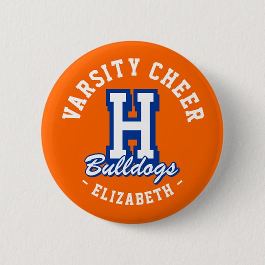 Benutzerdefinierte Namens-Varsity-Cheer-Pin, Schul Button (Vorderseite)