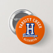 Benutzerdefinierte Namens-Varsity-Cheer-Pin, Schul Button (Vorne & Hinten)