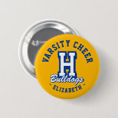 Benutzerdefinierte Namens-Varsity-Cheer-Pin, Schul Button (Vorne & Hinten)