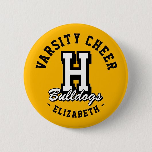 Benutzerdefinierte Namens-Varsity-Cheer-Pin, Schul Button (Vorderseite)