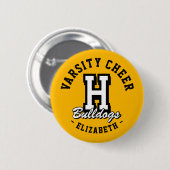 Benutzerdefinierte Namens-Varsity-Cheer-Pin, Schul Button (Vorne & Hinten)