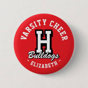 Benutzerdefinierte Namens-Varsity-Cheer-Pin, Schul Button