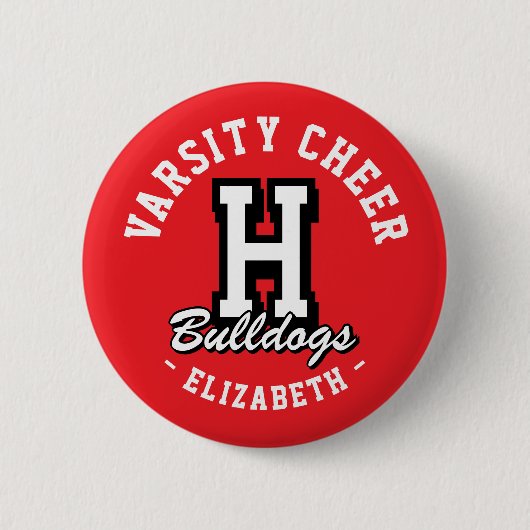 Benutzerdefinierte Namens-Varsity-Cheer-Pin, Schul Button (Vorderseite)