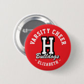 Benutzerdefinierte Namens-Varsity-Cheer-Pin, Schul Button (Vorne & Hinten)