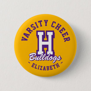 Benutzerdefinierte Namens-Varsity-Cheer-Pin, Schul Button