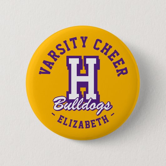 Benutzerdefinierte Namens-Varsity-Cheer-Pin, Schul Button (Vorderseite)