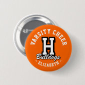 Benutzerdefinierte Namens-Varsity-Cheer-Pin, Schul Button (Vorne & Hinten)