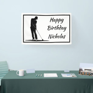 Benutzerdefinierte Namensbegrüßung Golf Golfer Spi Banner