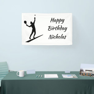 Benutzerdefinierte Namensbegrüßung Tennisspieler Banner