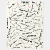 Benutzerdefinierte Namenscollage Fleecedecke (Vorderseite)