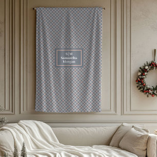 Benutzerdefinierte Namensdecke Chic Korallen Grau Fleecedecke