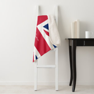 Benutzerdefinierte Namensflagge Union Jack Rot Wei Sherpadecke