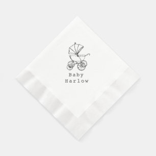 Benutzerdefinierte Namenskarre Baby Shower Serviette