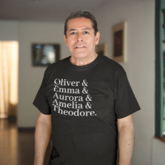 Benutzerdefinierte Namensliste für Großkinder mit  T-Shirt