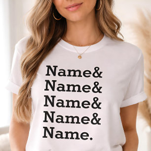 Benutzerdefinierte Namensliste Personalisierte Et- T-Shirt