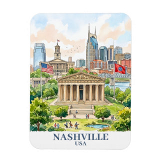 Benutzerdefinierte Nashville Tennessee USA Farbige Magnet