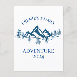 Benutzerdefinierte Naturberge Familienabenteuer Postkarte