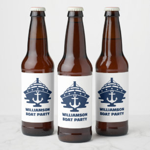 Benutzerdefinierte nautische Anker Bootparty Bierflaschenetikett
