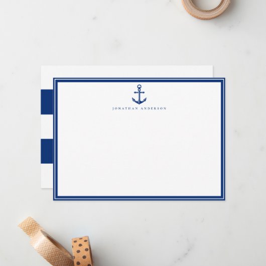 Benutzerdefinierte Navy-Ankerkarte Mitteilungskarte (Vorderseite/Rückseite Beispiel)