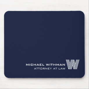 Benutzerdefinierte NAVY BLAUE LINIE Monogramm, Nam Mousepad