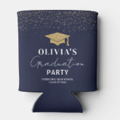 Benutzerdefinierte Navy-Blue-Abschlussfeier Dosenkühler (Rückseite)