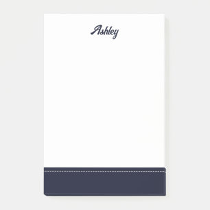 Benutzerdefinierte navyblaue weiße personalisierte post-it klebezettel