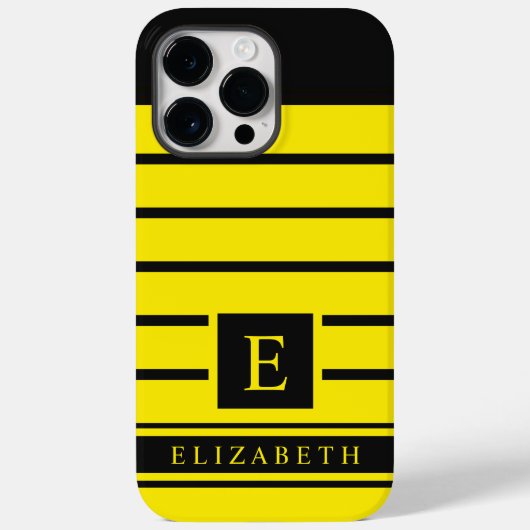 Benutzerdefinierte Nebel-Streifen in Gelb und Schw Case-Mate iPhone Hülle (Rückseite)