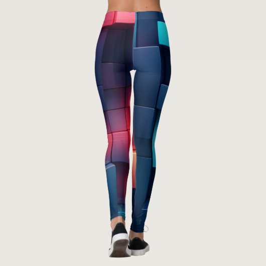 Benutzerdefinierte Neon Geometry Leggings (Rückseite)