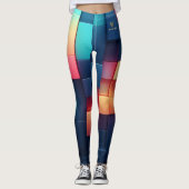 Benutzerdefinierte Neon Geometry Leggings (Vorderseite)