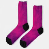 Benutzerdefinierte Neon Pink Smoke Gradient Männer Socken (Linkes Detail)