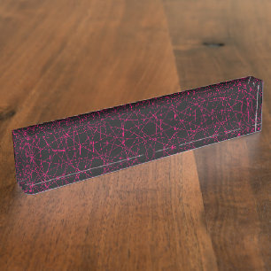 Benutzerdefinierte Neon Web Black Desk Plate Namensplakette