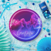 Benutzerdefinierte Neonsignatur für rosa und Lila Pappteller (Party)