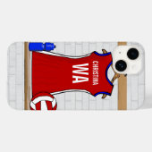 Benutzerdefinierte Netball-Uniform Rot mit Blau un Case-Mate iPhone Hülle (Rückseite (Horizontal))