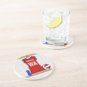 Benutzerdefinierte Netball-Uniform Rot mit Blau un Getränkeuntersetzer (Seite)