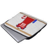 Benutzerdefinierte Netball-Uniform Rot mit Blau un Laptopschutzhülle (Vorne Knopf)