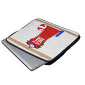 Benutzerdefinierte Netball-Uniform Rot mit Blau un Laptopschutzhülle (Vorne Knopf)