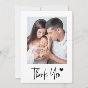 Benutzerdefinierte Neue Baby-Fotos Moderne Herz Ba Dankeskarte