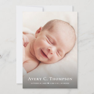 Benutzerdefinierte neue Baby-Fotos Moderne Herz-Ge Ankündigung