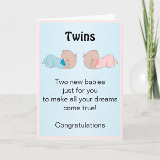 Benutzerdefinierte neue Geborene Twins Karte
