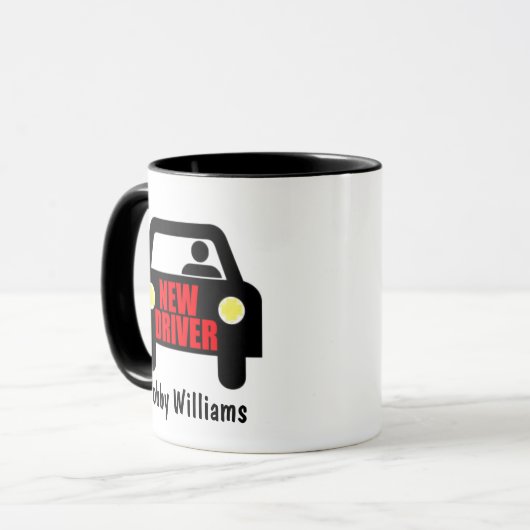 Benutzerdefinierte neue Treiber Lizenz Kaffee-Tass Tasse (Vorderseite Links)