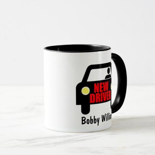 Benutzerdefinierte neue Treiber Lizenz Kaffee-Tass Tasse (VorderseiteRechts)