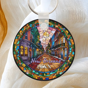Benutzerdefinierte New Orleans Bourbon Street Dati Schlüsselanhänger