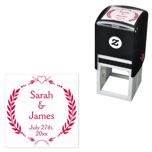 Benutzerdefinierte Newlyweds-Namen und Hochzeitdat Permastempel (Beispiel)