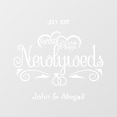 Benutzerdefinierte Newlywings für immer und immer Fensteraufkleber (Blatt)