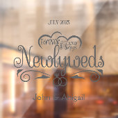 Benutzerdefinierte Newlywings für immer und immer Fensteraufkleber (Blatt 2)