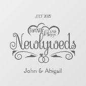 Benutzerdefinierte Newlywings für immer und immer Fensteraufkleber (Blatt)