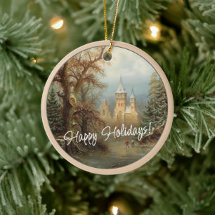 Benutzerdefinierte niederländische Winter Wonderla Keramik Ornament
